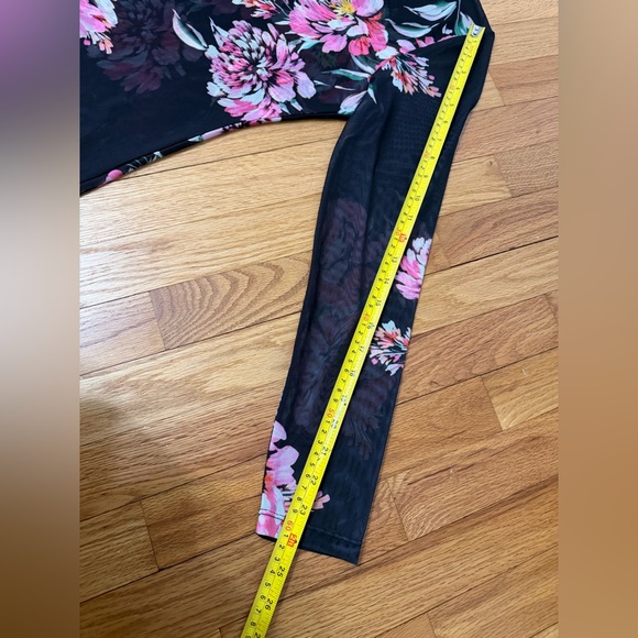 Johnny Was Black Sheer Floral Mesh Top with Pink Flowers - Picture 12 of 12